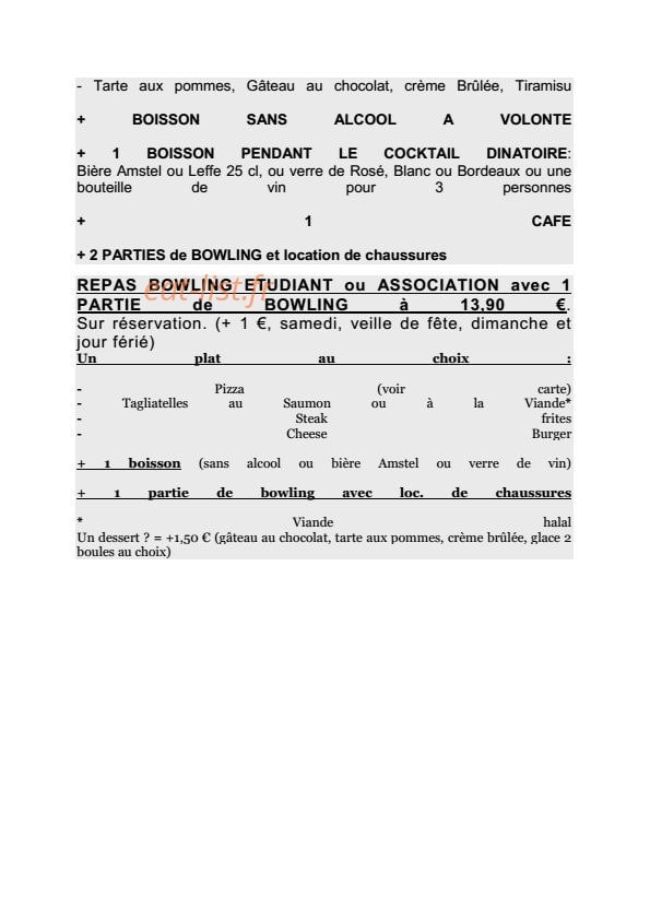 Métro Bowling — carte page 5