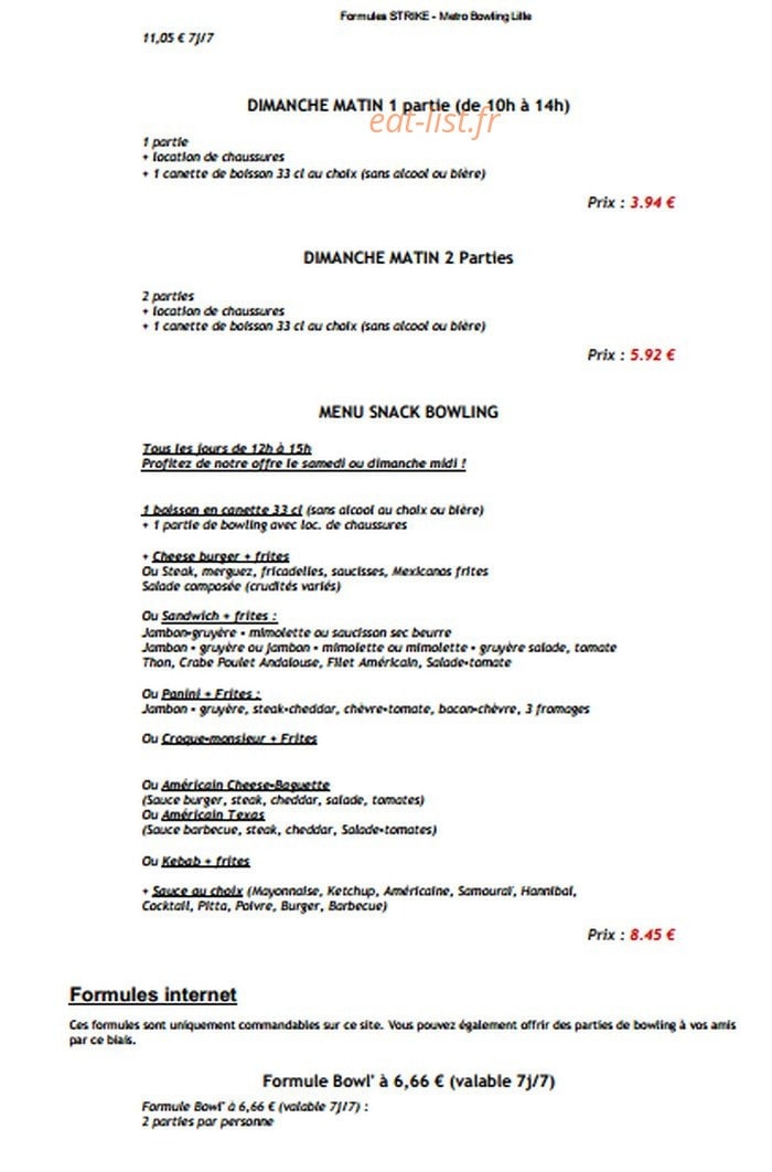 Métro Bowling — carte page 9