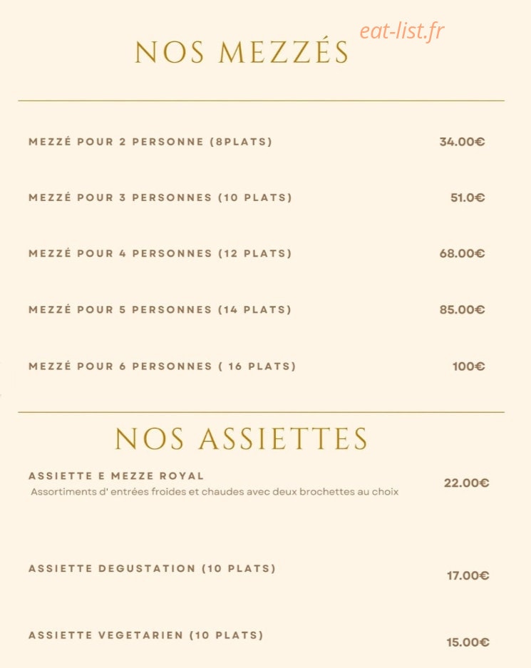 Mezzé Royal — carte page 4