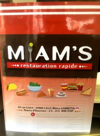 Miam’s — carte page 1
