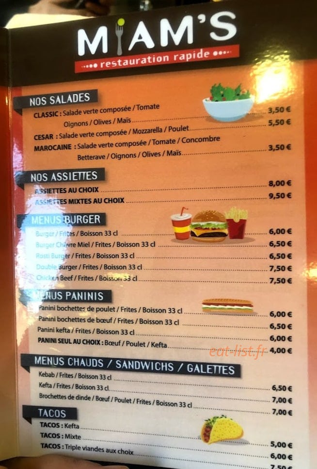 Miam’s — carte page 2