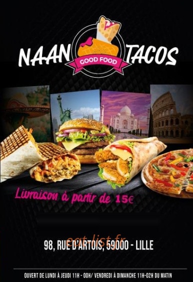 Naan Tacos — carte page 1