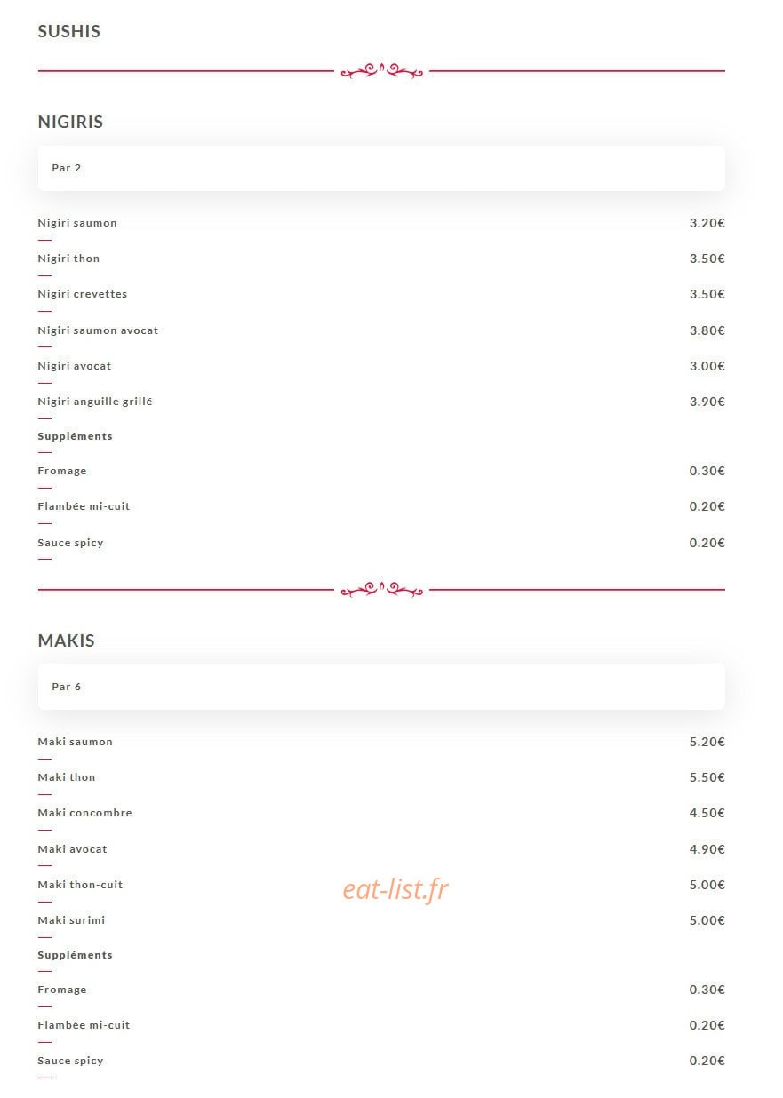 Nigiri Thaï — carte page 5