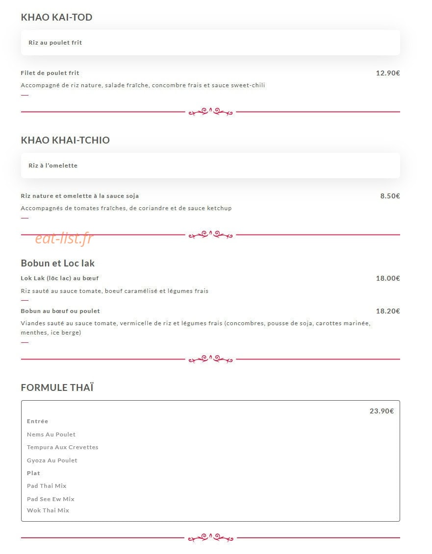 Nigiri Thaï — carte page 4