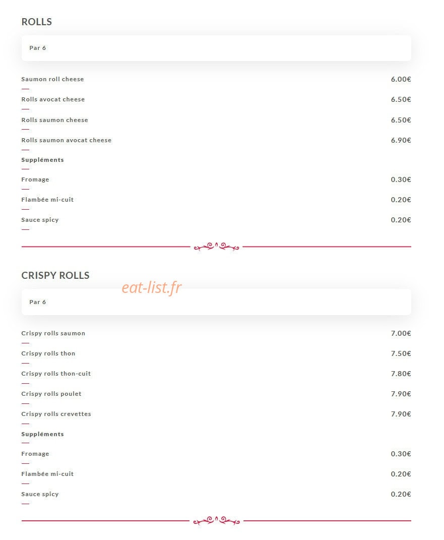 Nigiri Thaï — carte page 7