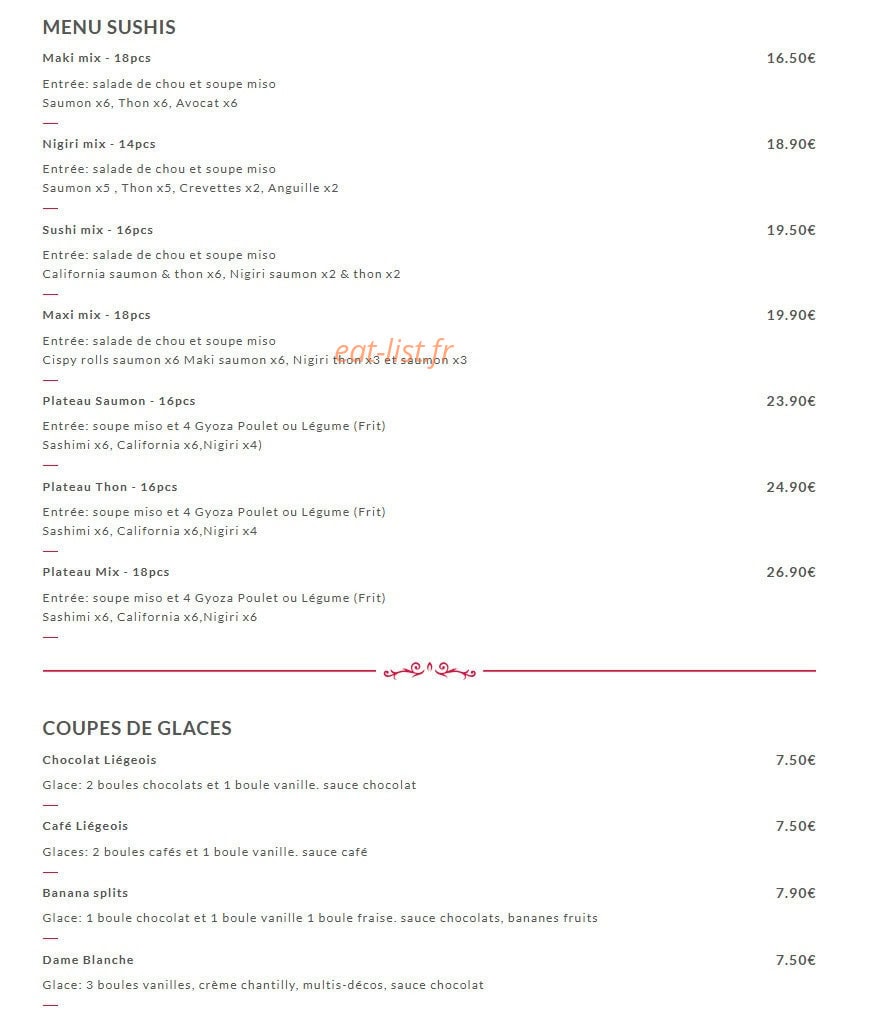 Nigiri Thaï — carte page 10