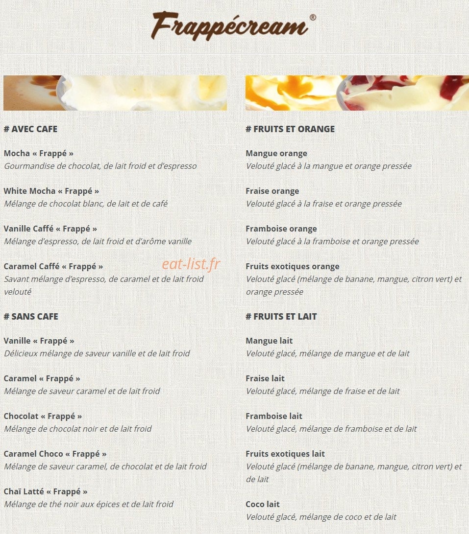 Notting Hill Coffee — carte page 2