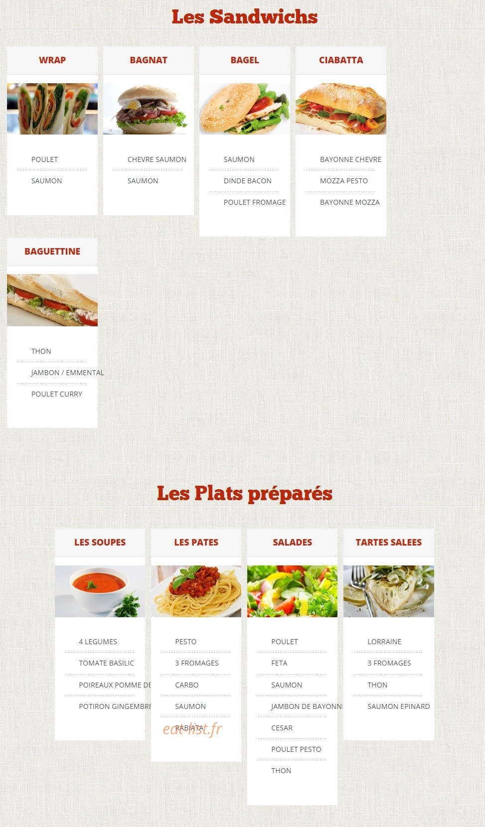 Notting Hill Coffee — carte page 3