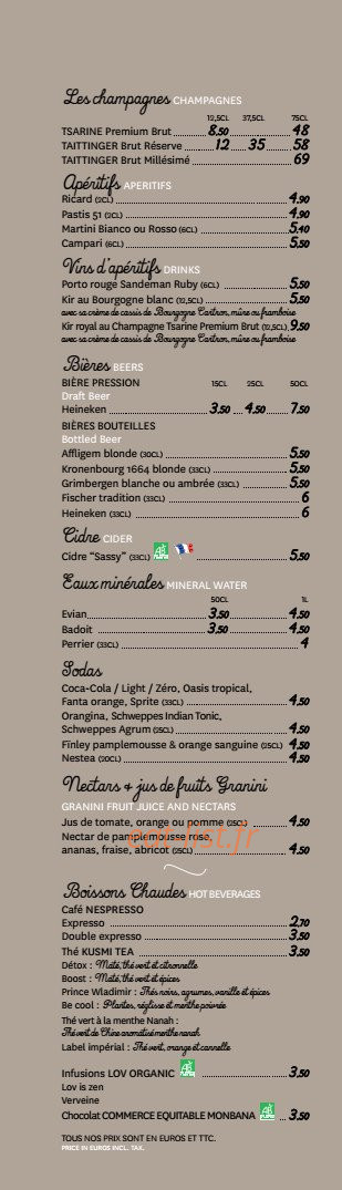 Novotel — carte page 2