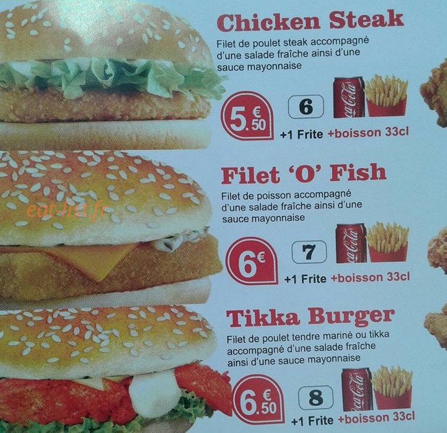 O'papa Chicken — carte page 6