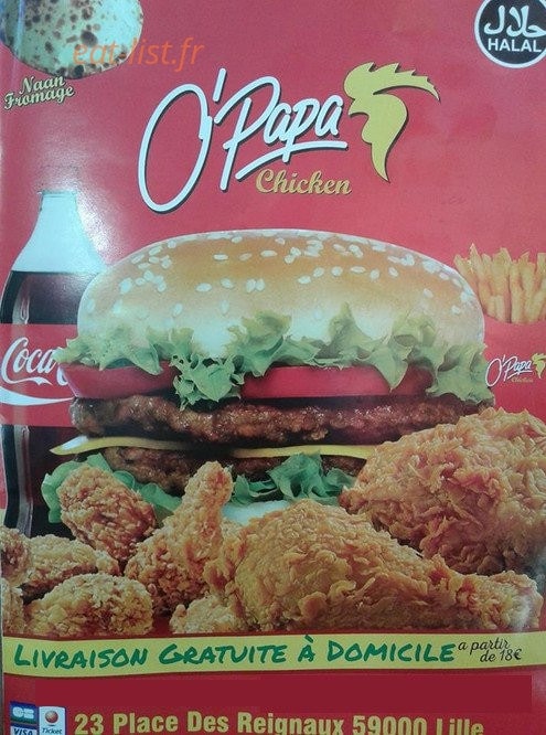 O'papa Chicken — carte page 1