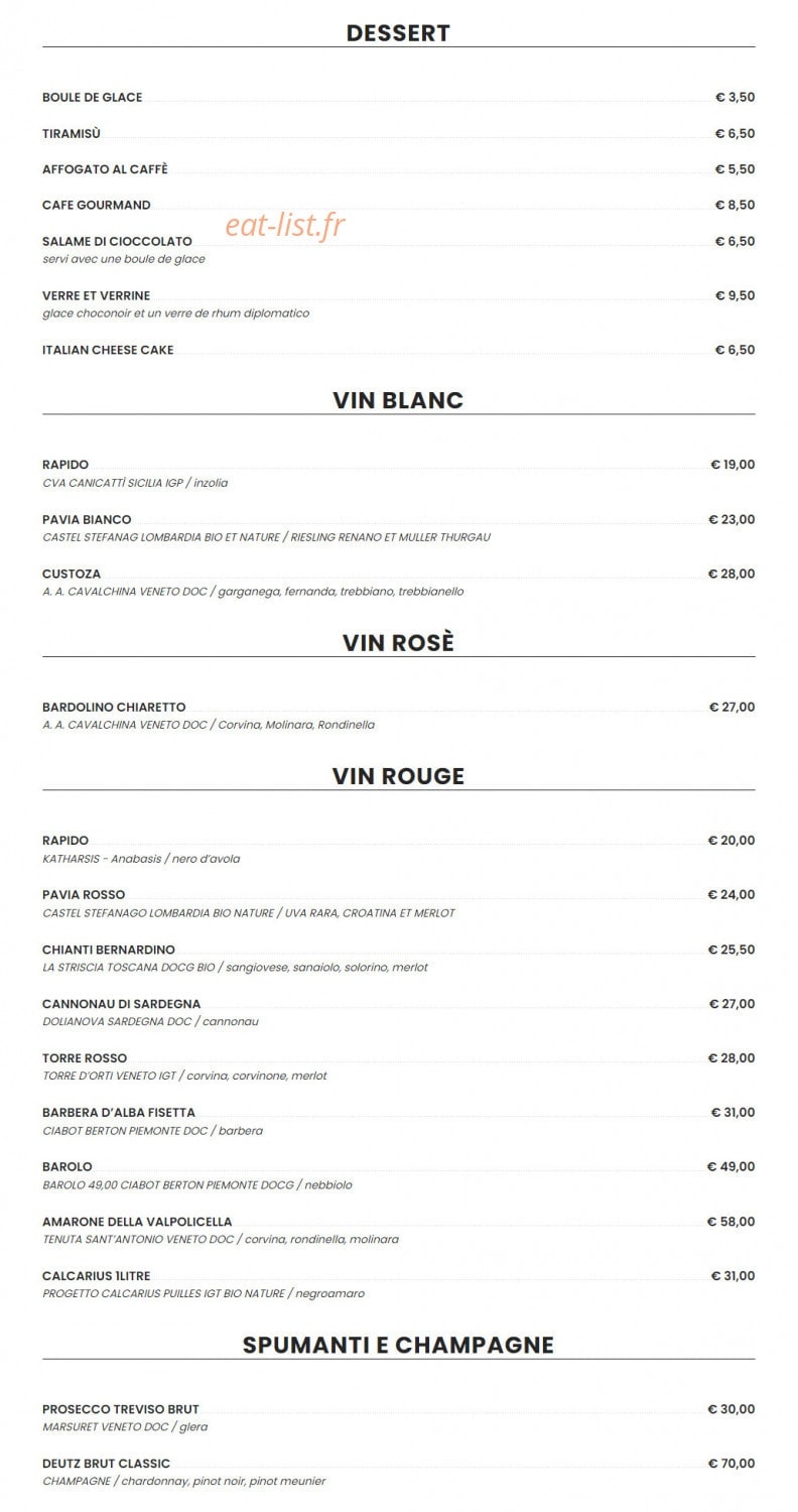Origano La Pizza — carte page 2