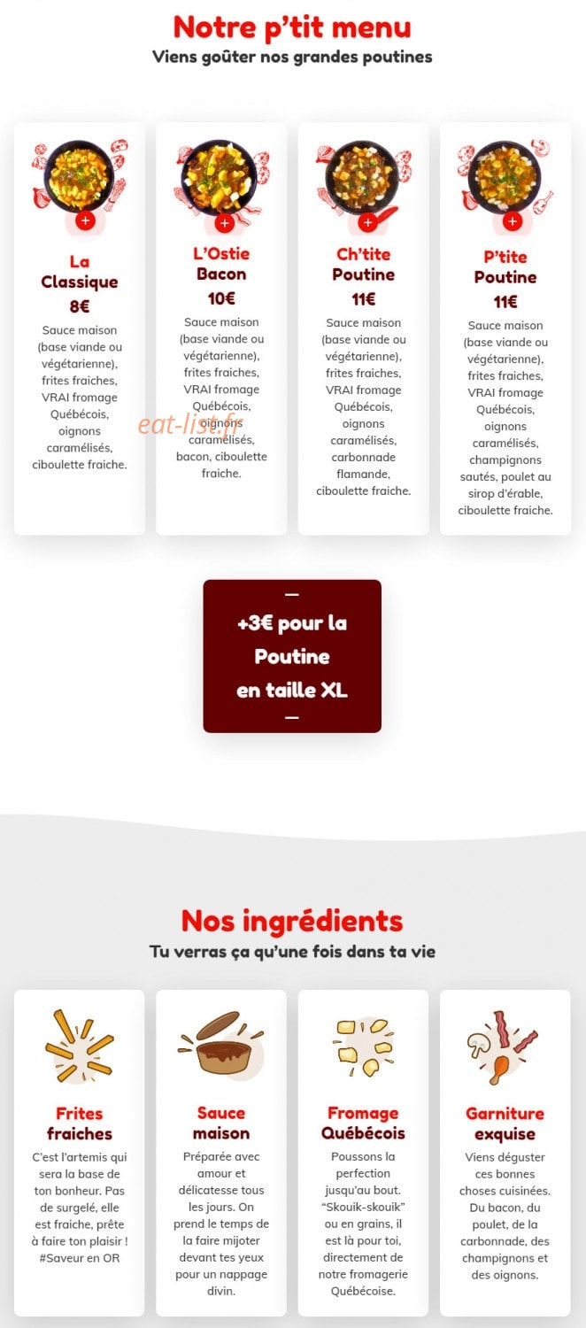P'tite Poutine — carte page 1