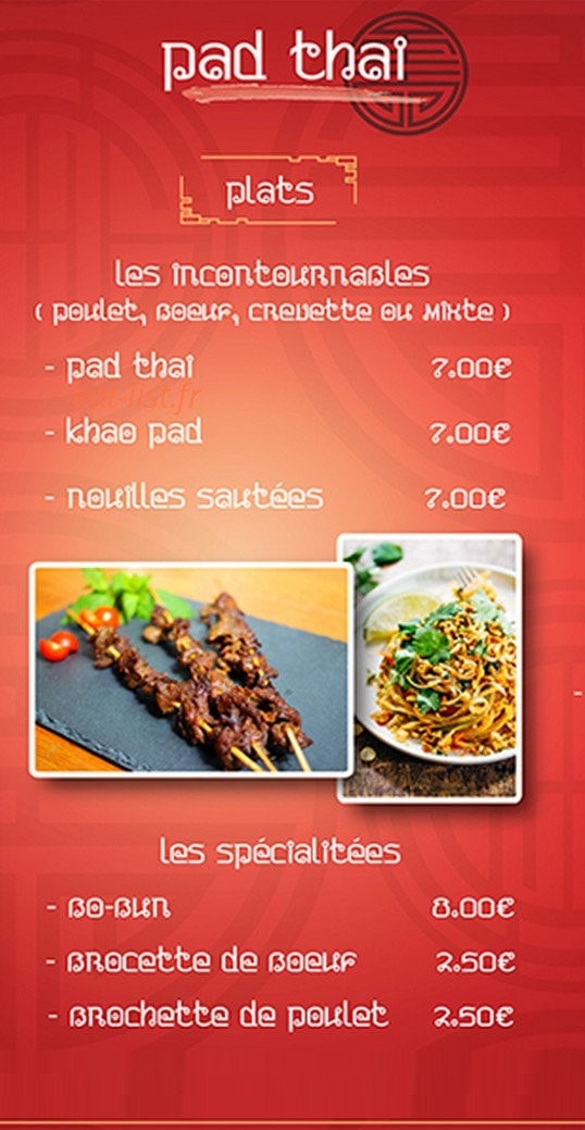 Pad Thaï — carte page 3