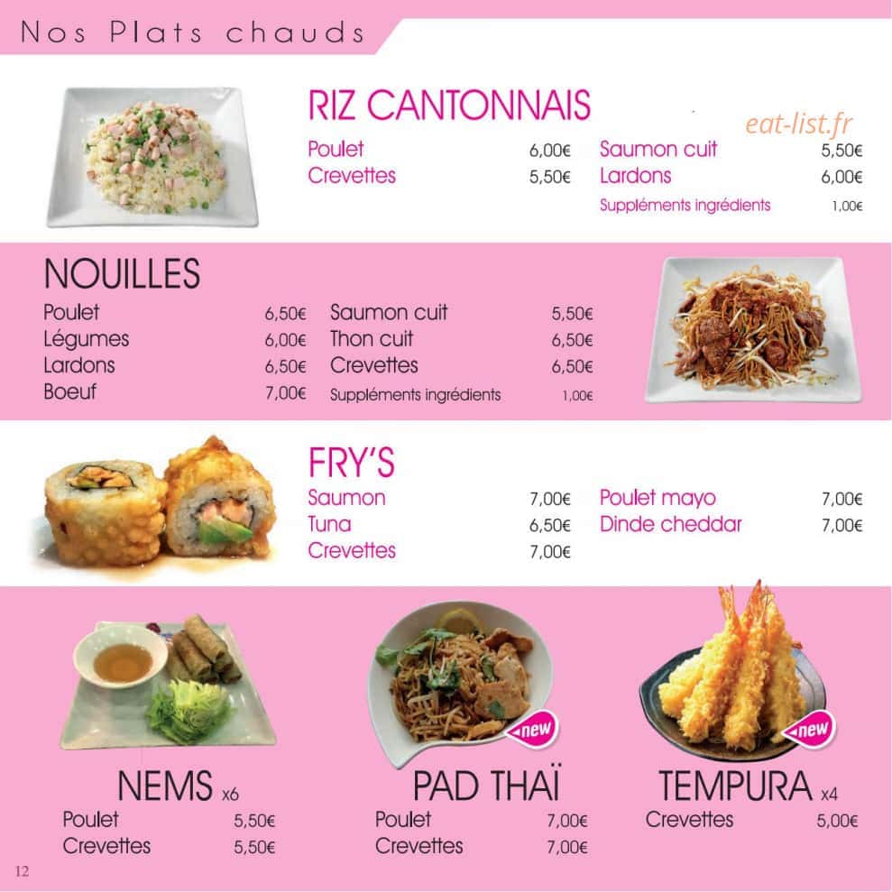 Paradise Sushi — carte page 12
