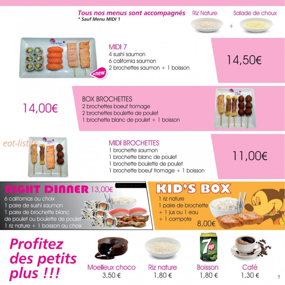 Paradise Sushi — carte page 7