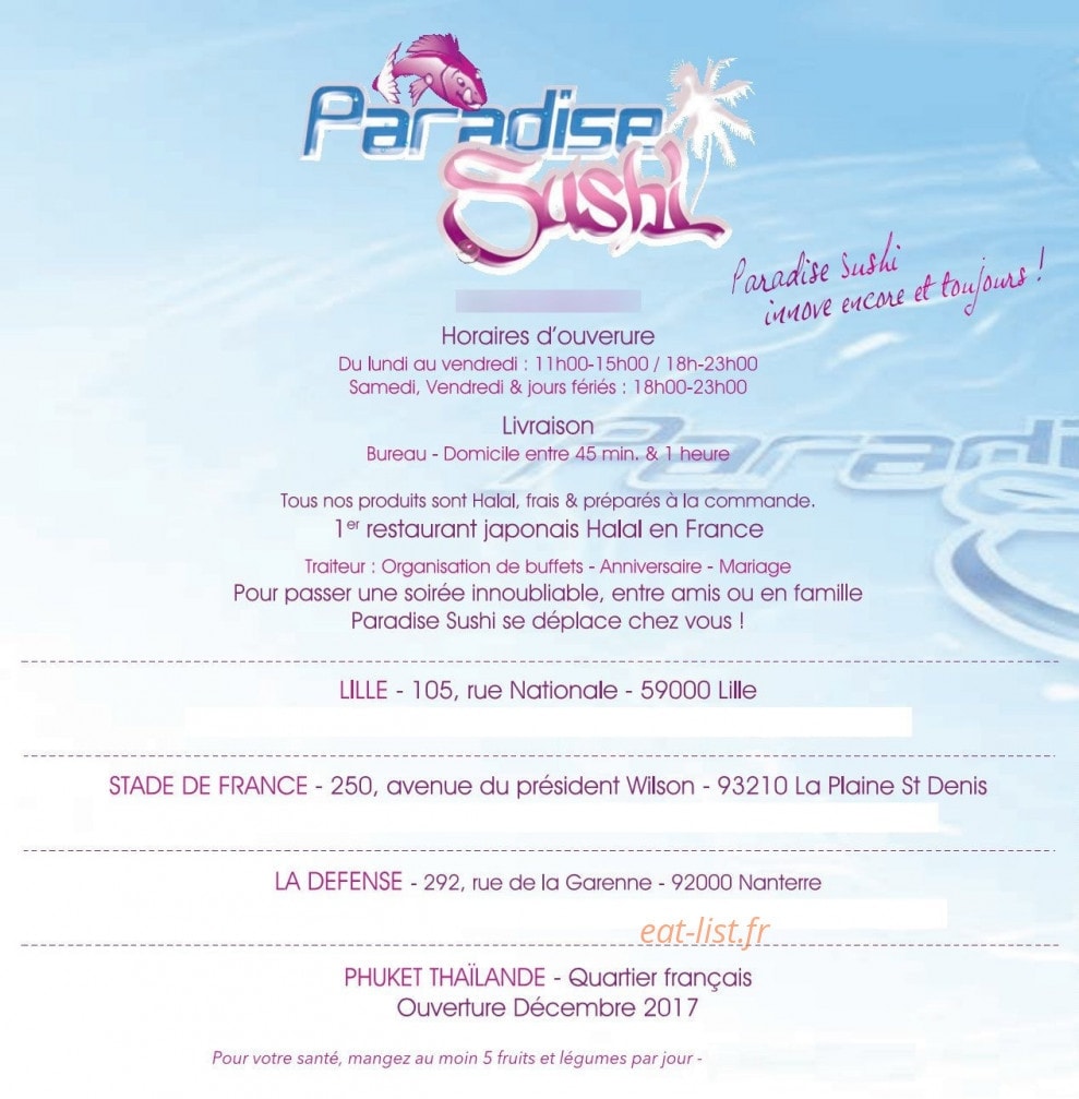 Paradise Sushi — carte page 16