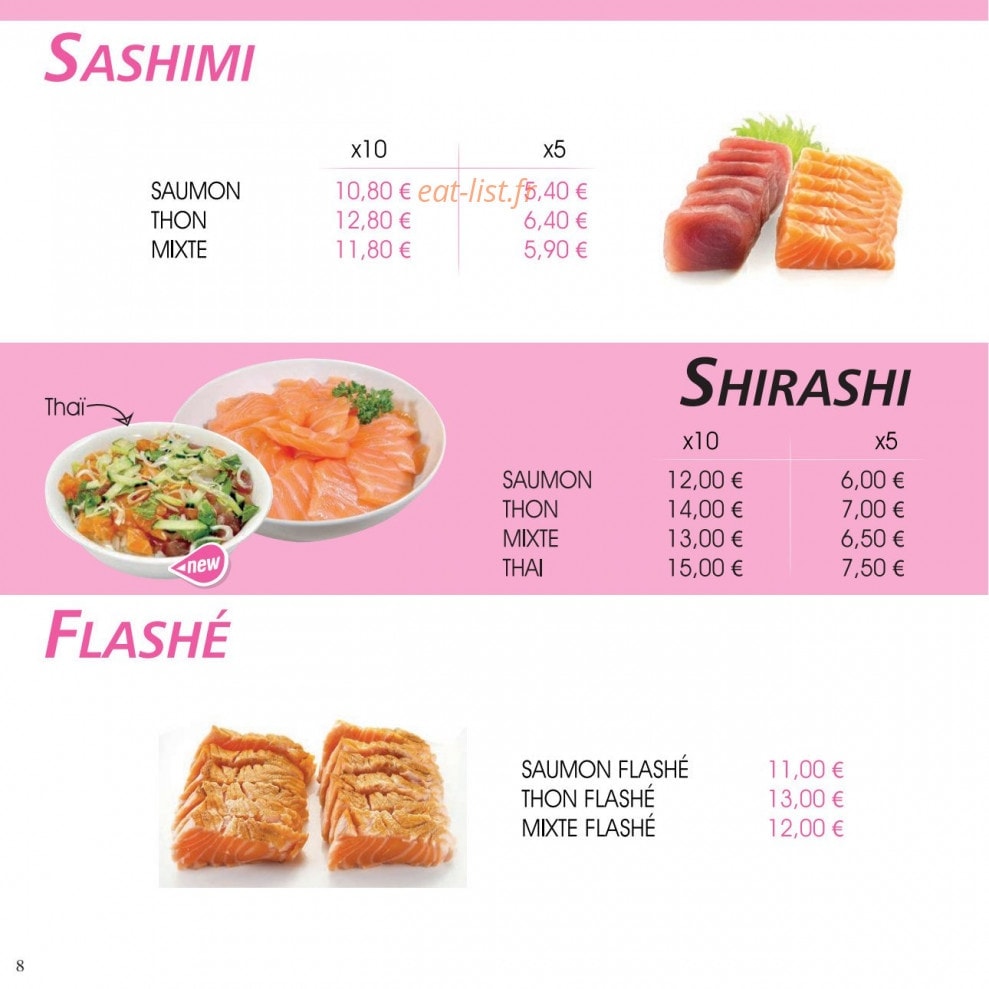 Paradise Sushi — carte page 8