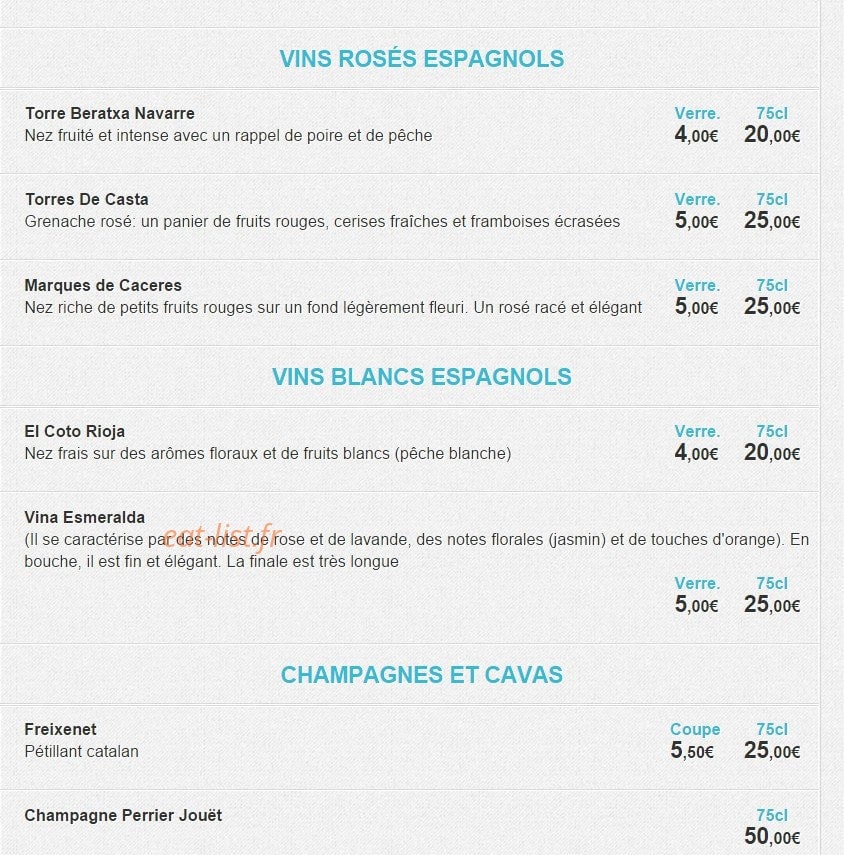 Pica Tapas — carte page 7