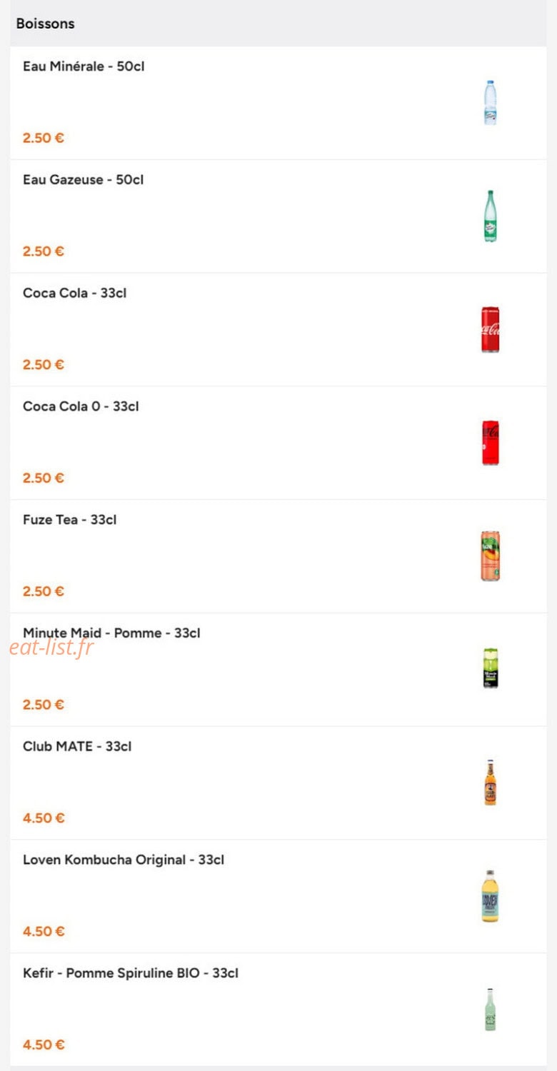 Carte et menu de Pico Cuisine des Andes à Lille — Les boissons