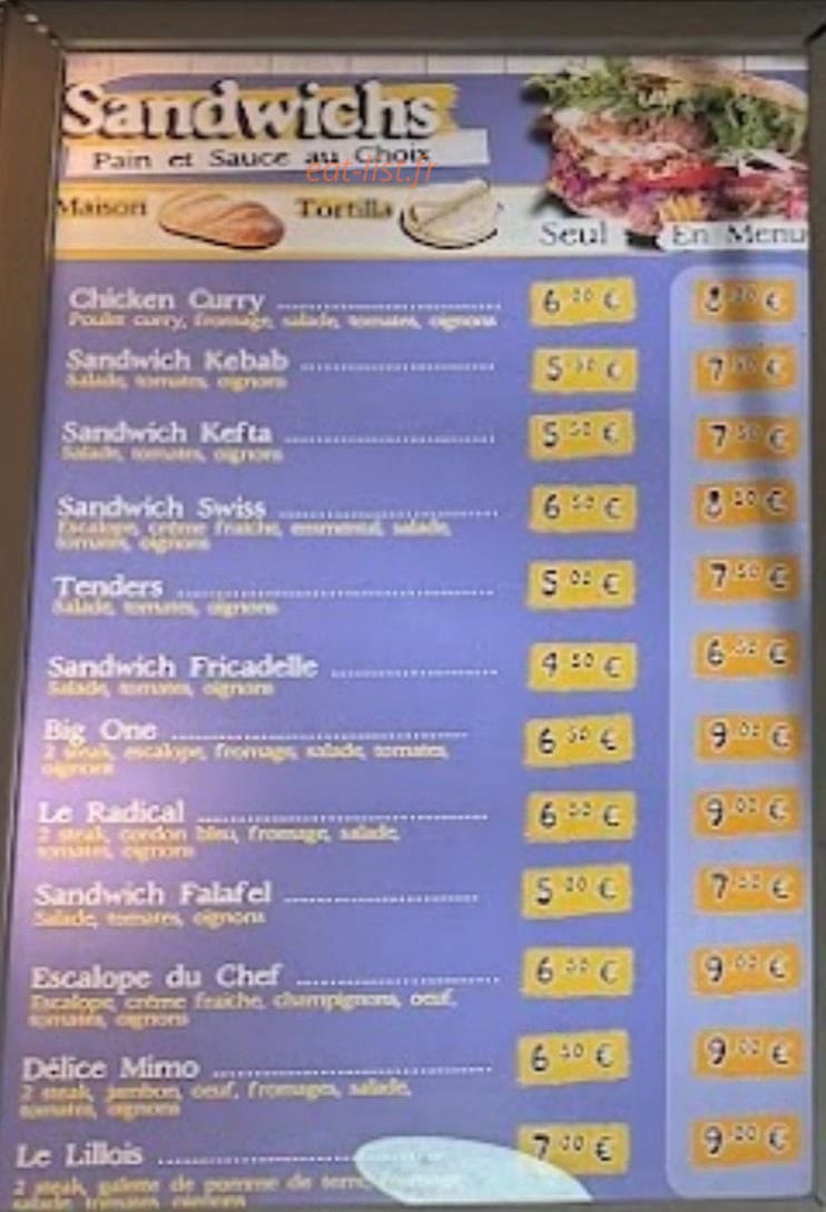 Pitta Pizza Kebab — carte page 3