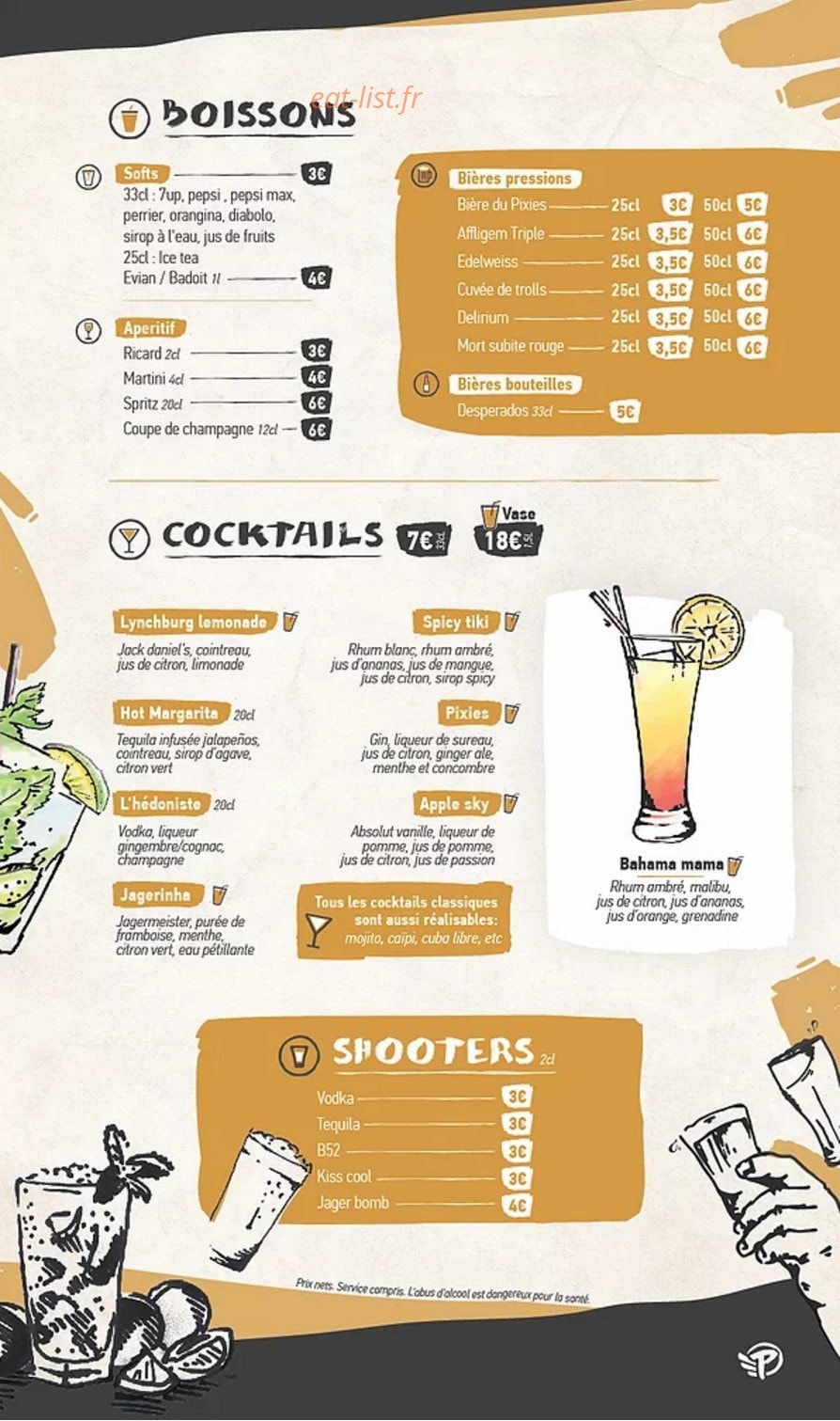 Pixies Bar&Burgers — carte page 3