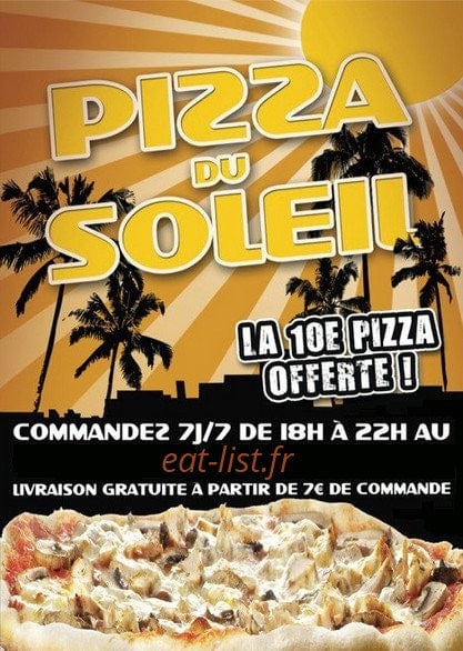 Pizza du Soleil — carte page 1