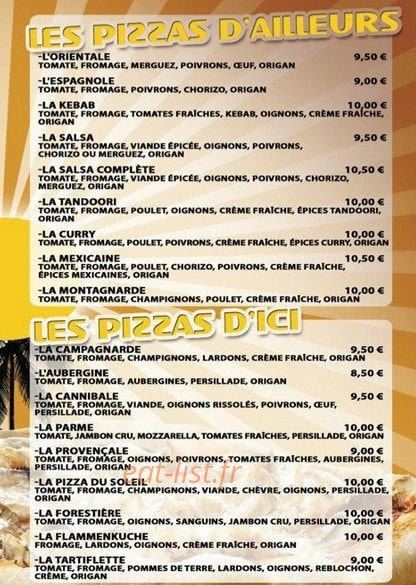 Pizza du Soleil — carte page 2