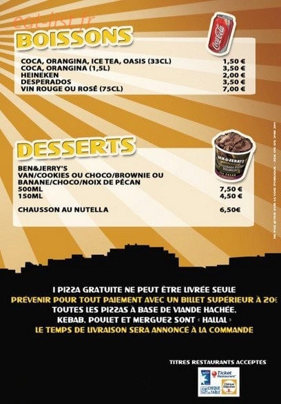Pizza du Soleil — carte page 4