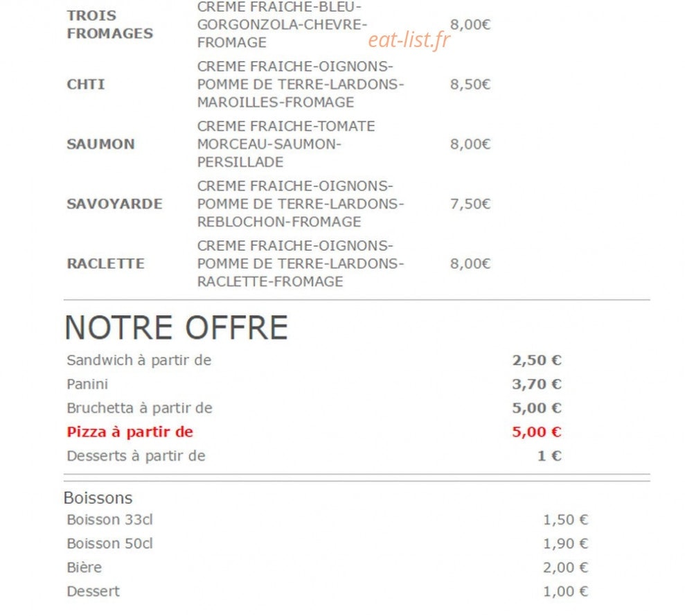 Pizza Factory — carte page 2