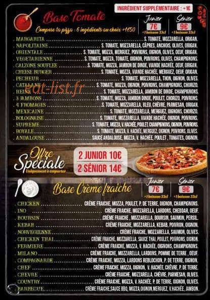 Pizza Ino — carte page 1