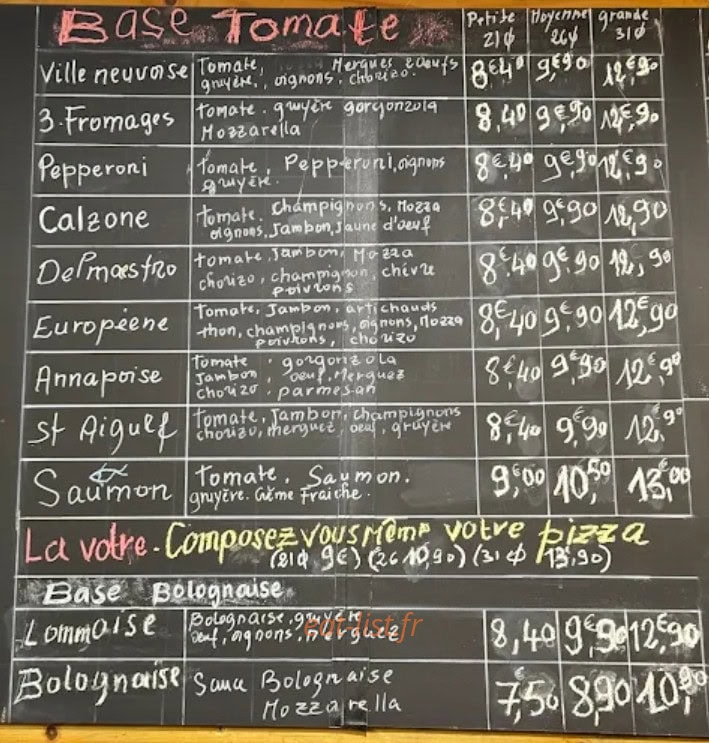 Pizzeria Reggio — carte page 2