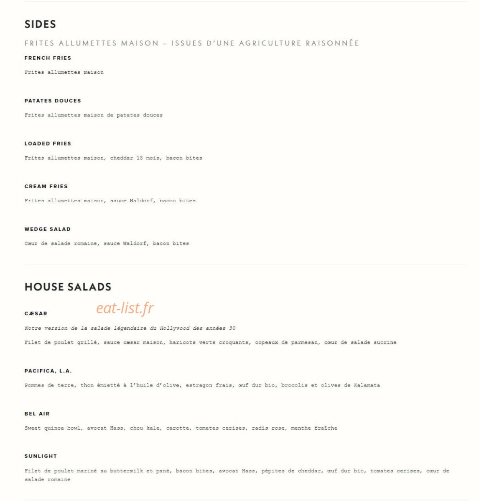 Pny Burger — carte page 4