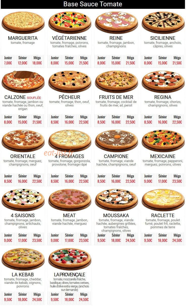 Poppie's Pizza — carte page 1