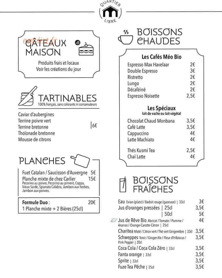 Quartier Libre — carte page 1