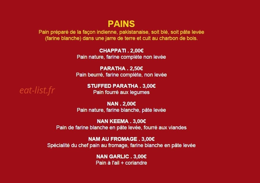 Restaurant Hajveri — carte page 4