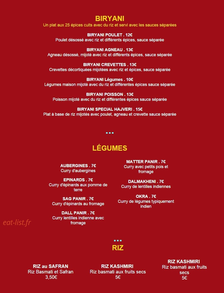 Restaurant Hajveri — carte page 8