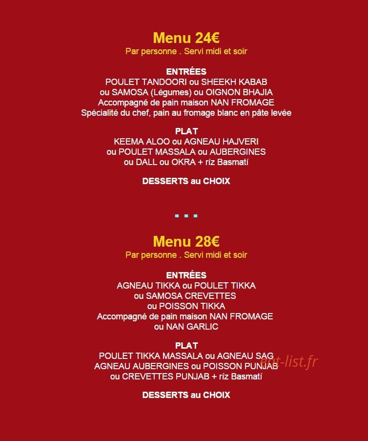 Restaurant Hajveri — carte page 2