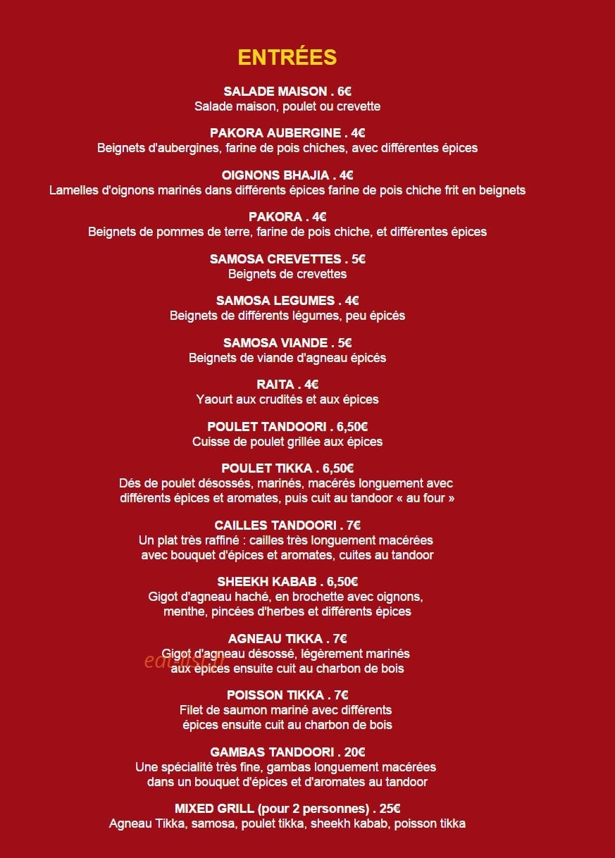 Restaurant Hajveri — carte page 3