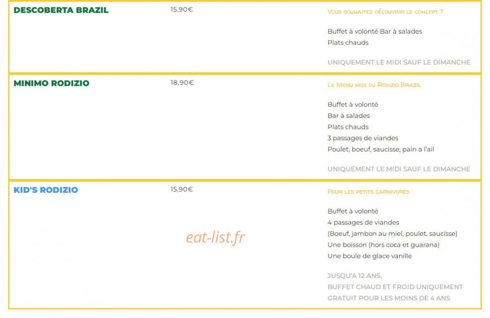 Rodizio Brazil — carte page 2