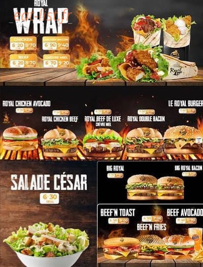 Royal Burger — carte page 4