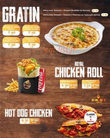 Royal Burger — carte page 3