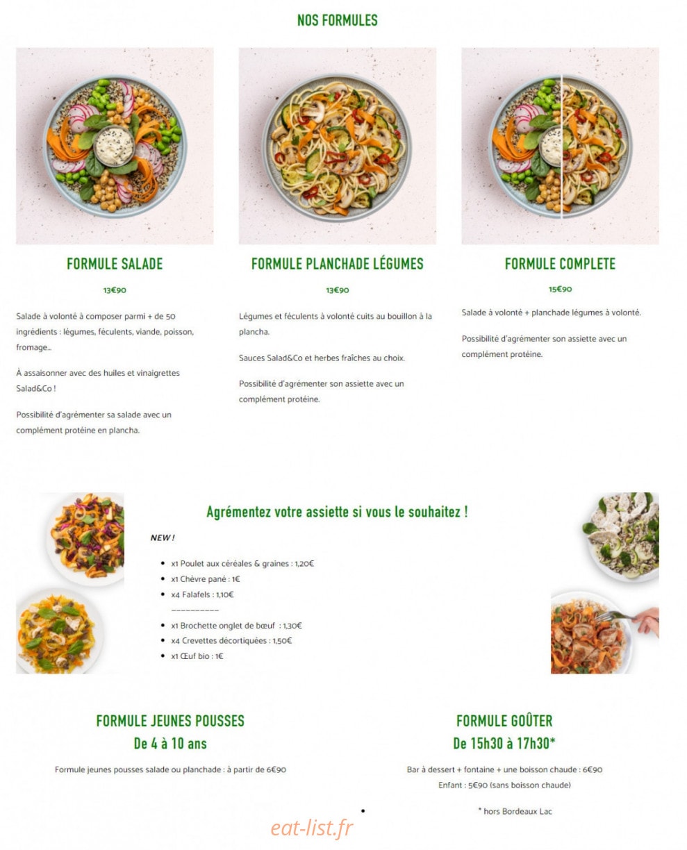 Salad&Co — carte page 1