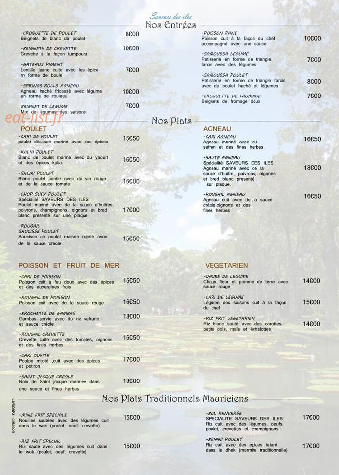 Saveurs des îles — carte page 3