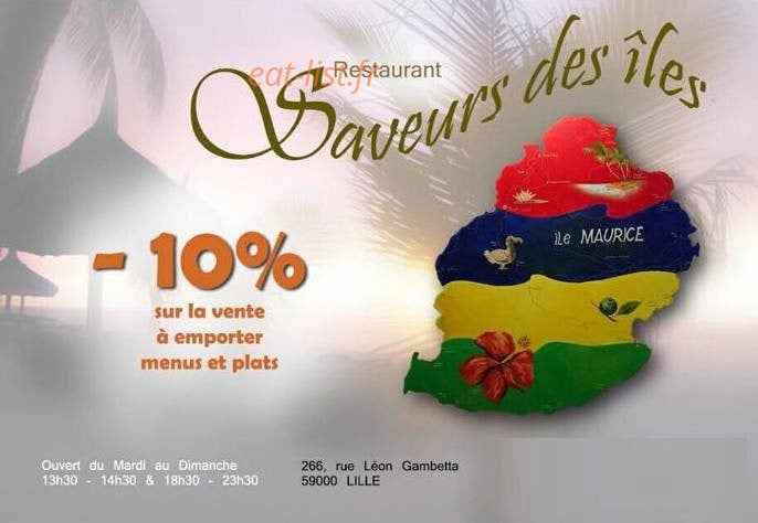 Saveurs des îles — carte page 1
