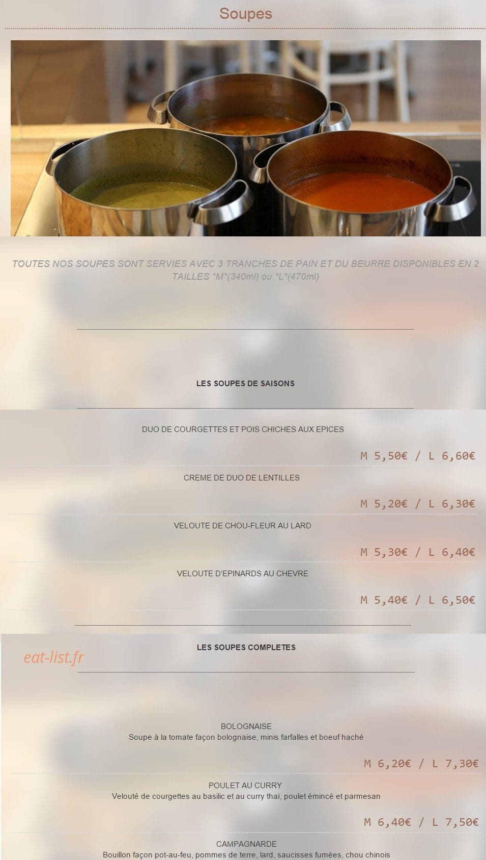 Seasons Cafe — carte page 2