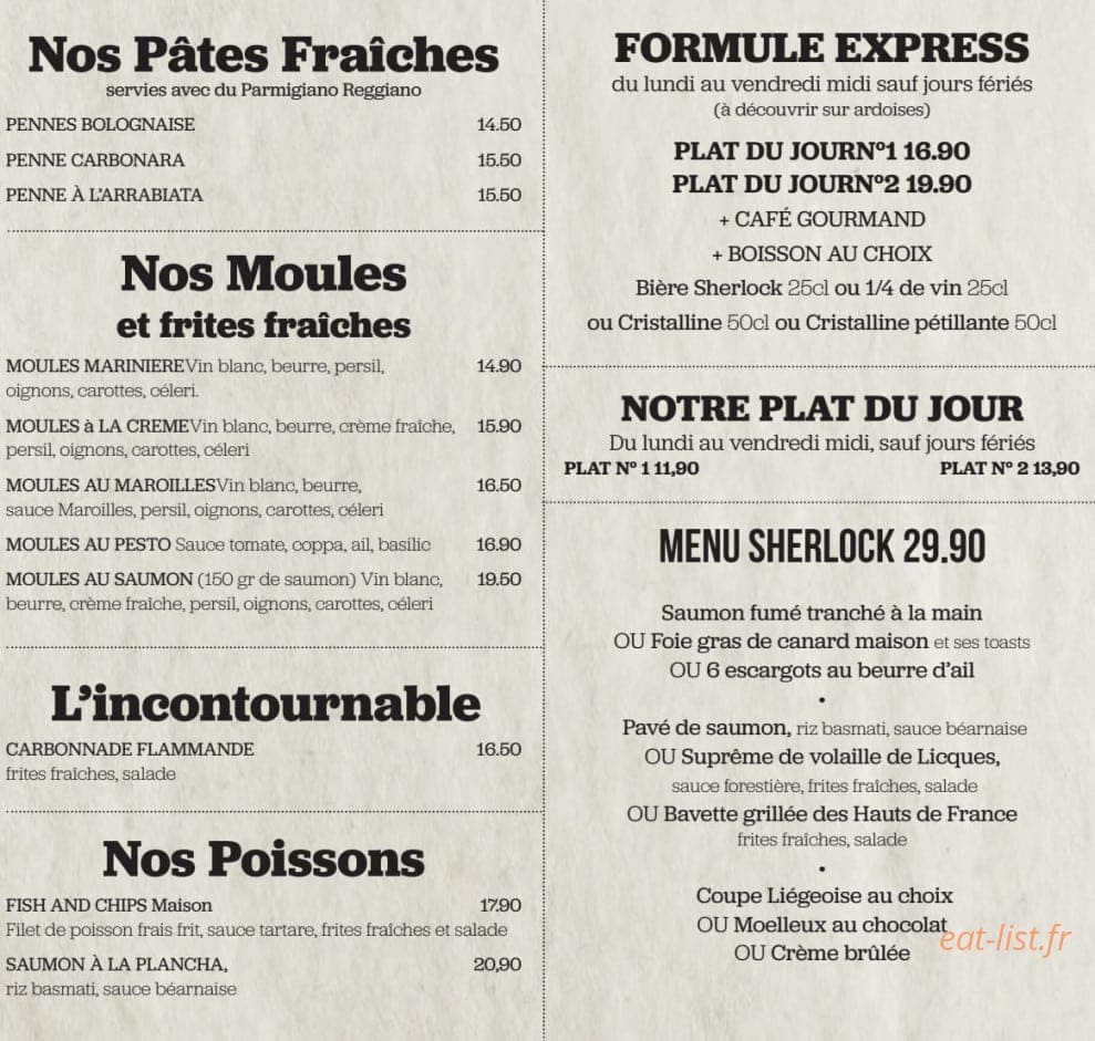 Sherlock Pub — carte page 4