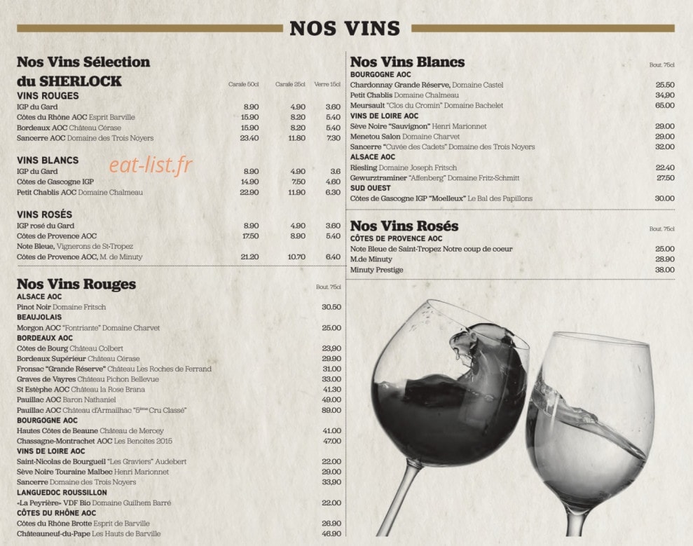 Sherlock Pub — carte page 9
