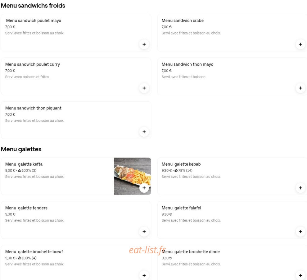 Snack Center — carte page 2