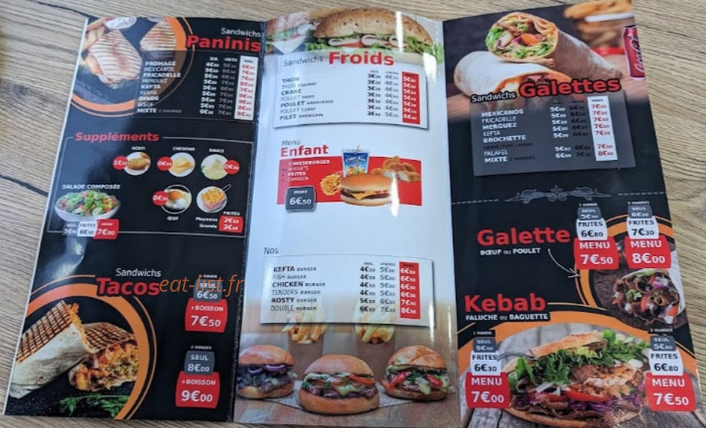 Snack marbrerie — carte page 1